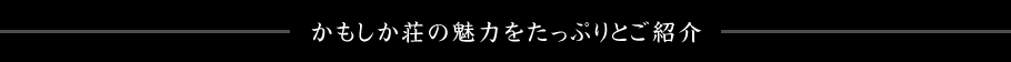 かもしか荘の魅力をたっぷりとご紹介